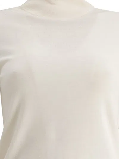Max Mara Cashmere Turtleneck With High Neckline In White