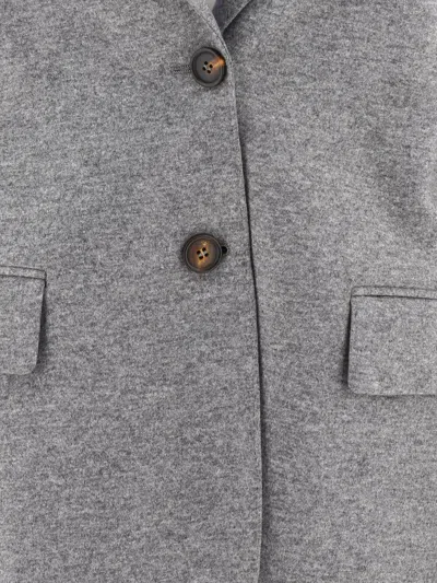 Brunello Cucinelli Cashmere Jersey Deconstructed Blazer With Monili Jackets Grey