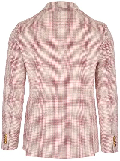 Tagliatore Check Motif Jacket Jackets Beige In Neutral