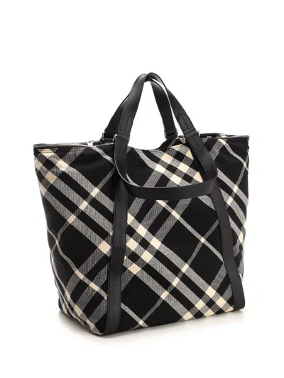 Burberry Check Handbags Black
