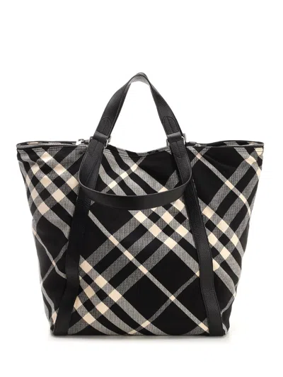 Burberry Check Handbags Black