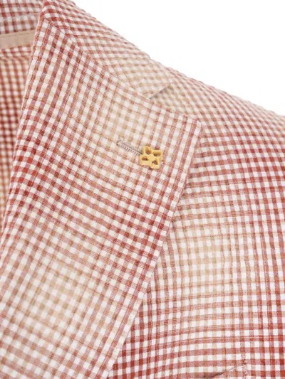 Tagliatore Check Motif Jacket Jackets Beige In Neutral