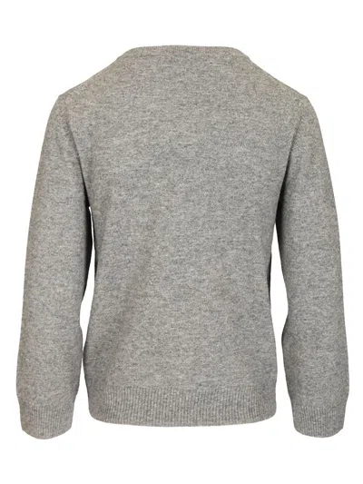 Ganni Womens Paloma Melange Rhombus-print Round-neck Wool And Cashmere Cardigan