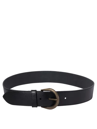 Saint Laurent Cintura In Pelle Con Chiusura Con Fibbia Belts Black
