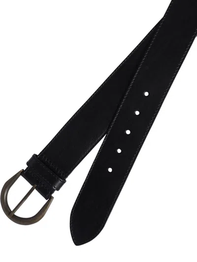 Saint Laurent Cintura In Pelle Con Chiusura Con Fibbia Belts Black