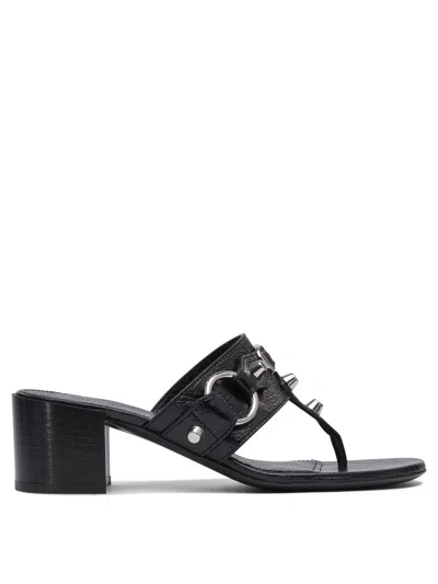 Balenciaga Thong Sandals Block Heel In Black