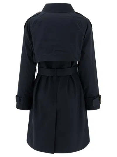 Barbour Belted Button-fastening Trench Coat In Blue