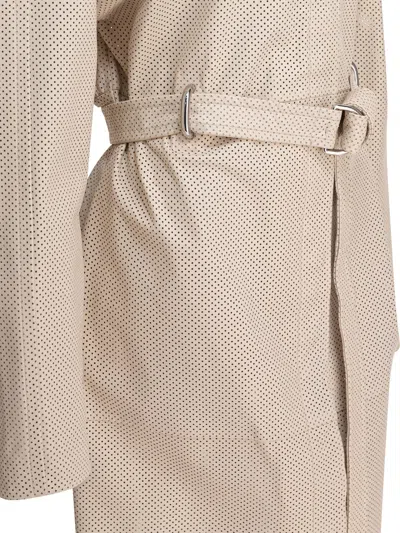 Sportmax Perforated Coat In Neutral