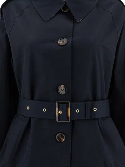 Barbour Belted Button-fastening Trench Coat In Blue