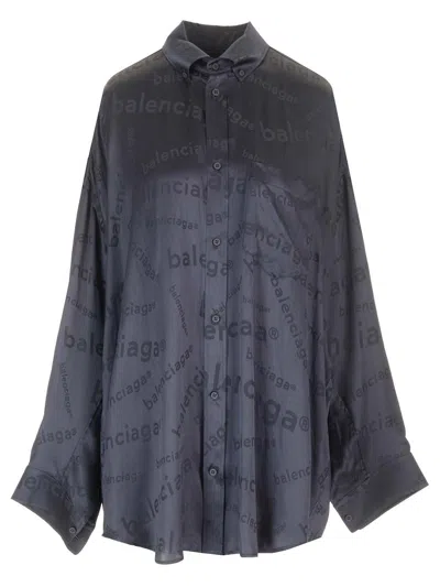 Balenciaga Cocoon Shirt Shirts Black In Gray