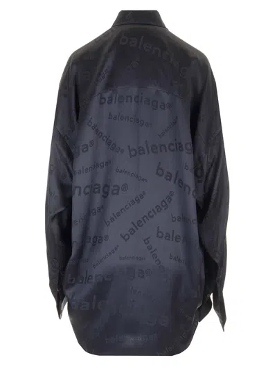 Balenciaga Cocoon Shirt Shirts Black In Gray