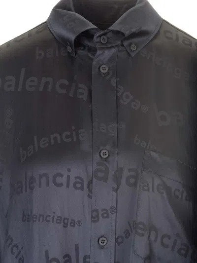 Balenciaga Cocoon Shirt Shirts Black In Gray