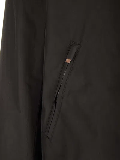 Thom Browne Rwb Stripe Zip-up Padded Jacket In Black