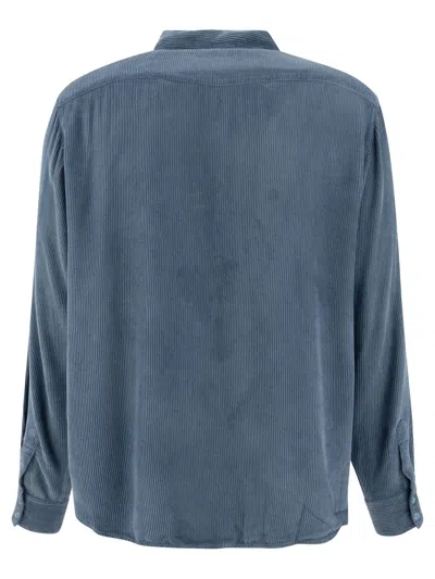Stockholm Surfboard Club Corduroy Buttoned Shirt In Blue