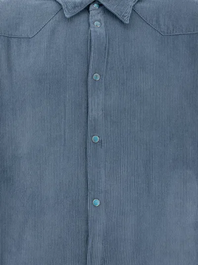 Stockholm Surfboard Club Corduroy Buttoned Shirt In Blue