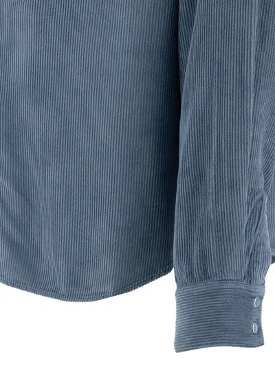Stockholm Surfboard Club Corduroy Buttoned Shirt In Blue
