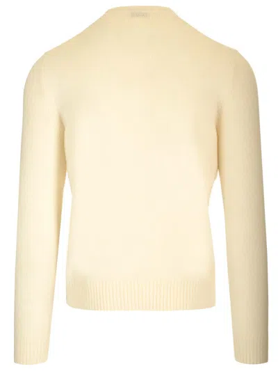Ballantyne Cotton And Cashmere Sweater Knitwear Beige In Silver
