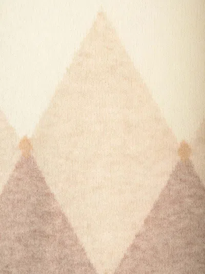 Ballantyne Cotton And Cashmere Sweater Knitwear Beige In Silver
