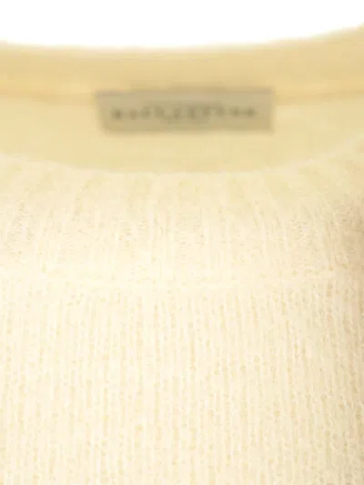 Ballantyne Cotton And Cashmere Sweater Knitwear Beige In Silver