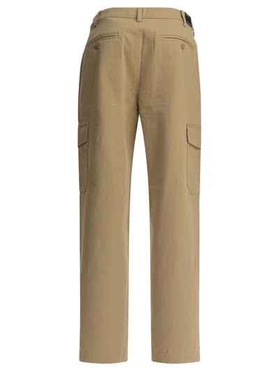 Vince Cotton And Linen Cargo Trousers Beige In Brown