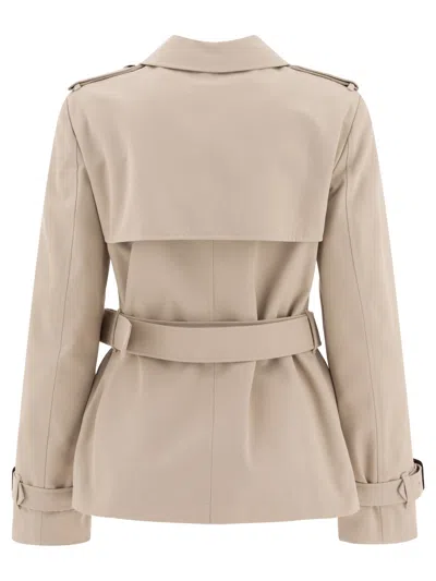 Burberry Cotton Blend Trench Jacket Coats Brown In Pink
