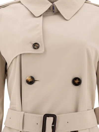 Burberry Cotton Blend Trench Jacket Coats Brown In Pink