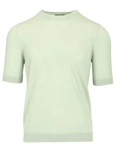 Ballantyne R Neck T-shirt Slim Fit Cotone Verde Chiaro