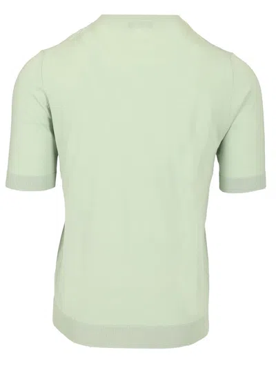 Ballantyne R Neck T-shirt Slim Fit Cotone Verde Chiaro