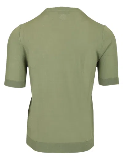Ballantyne R Neck T-shirt Slim Fit Cotone Verde Chiaro