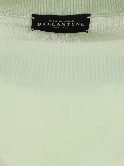Ballantyne R Neck T-shirt Slim Fit Cotone Verde Chiaro