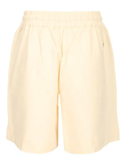 Moncler Cotton Jersey Shorts Trousers White In Orange