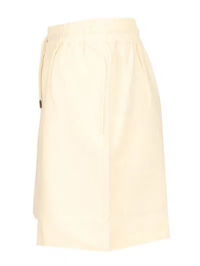 Moncler Cotton Jersey Shorts Trousers White In Orange