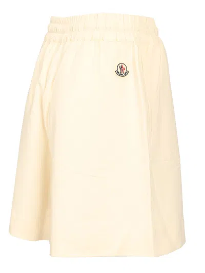 Moncler Cotton Jersey Shorts Trousers White In Orange