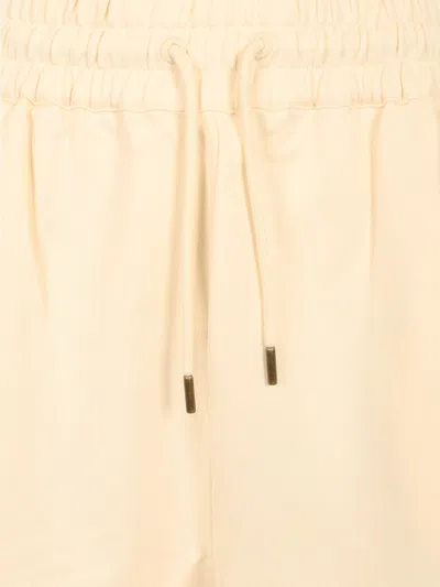 Moncler Cotton Jersey Shorts Trousers White In Orange
