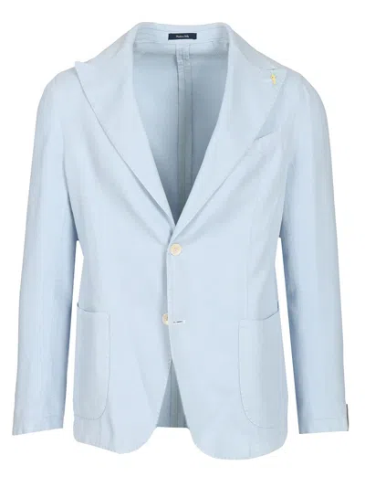 Guarinucci Cotton Linen Blazer Jackets Light Blue