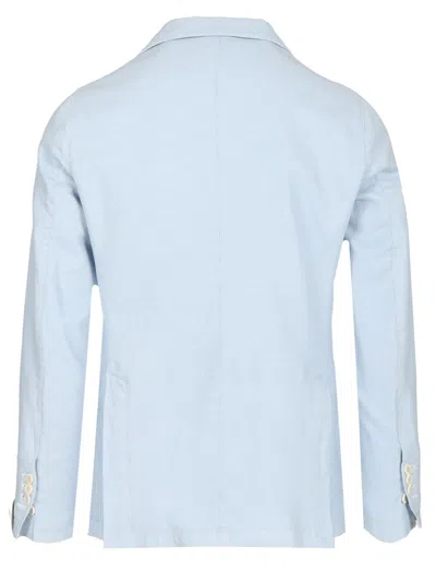 Guarinucci Cotton Linen Blazer Jackets Light Blue