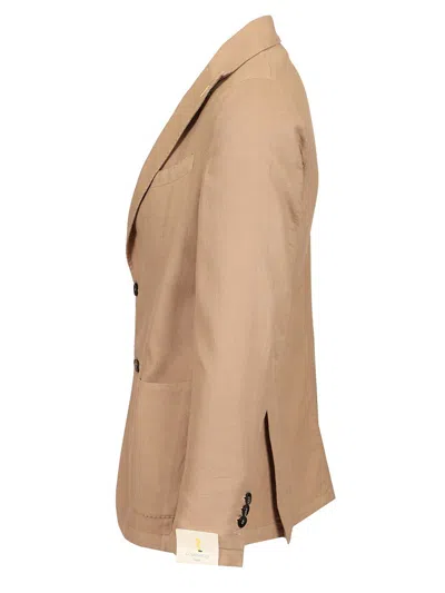 Guarinucci Cotton Linen Blazer Jackets Beige