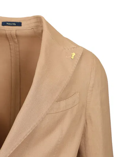 Guarinucci Cotton Linen Blazer Jackets Beige