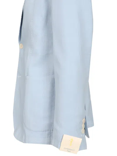 Guarinucci Cotton Linen Blazer Jackets Light Blue