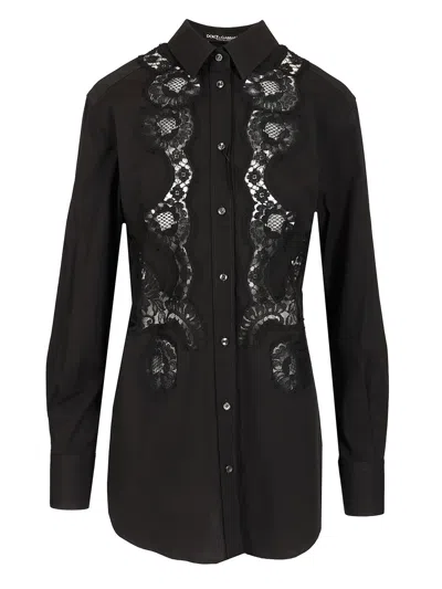 Dolce & Gabbana Cotton Poplin Shirt Shirts Black
