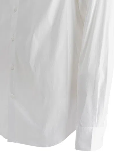Vince Structured Collar Long Cuffed Sleeves Shirt In White