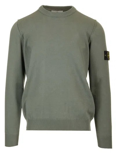 Stone Island Logoed Sweatshirt In Green