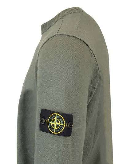 Stone Island Logoed Sweatshirt In Green