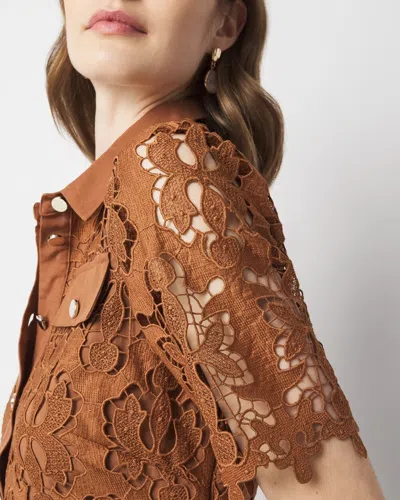 White House Black Market Petite Lace Shirt Dress