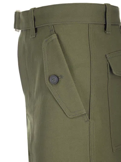 Maison Kitsuné Cotton Twill Trousers In Green
