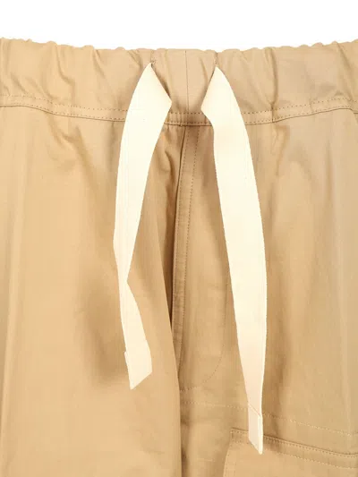 Dries Van Noten Cotton With Drawstring Trousers Beige In Brown