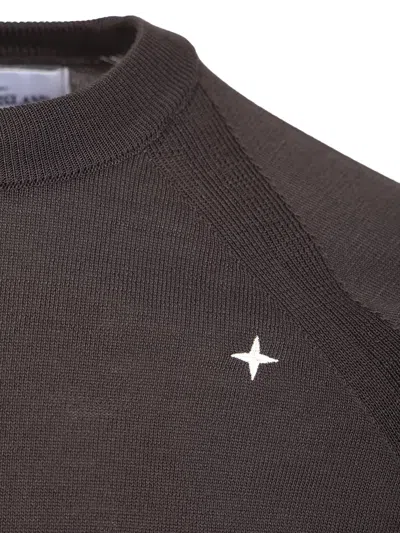 Stone Island Crewneck Sweater In Primaloft Bio In Brown