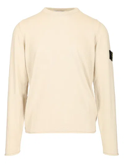 Stone Island Ribbed Crew-neck Cotton Sweater With Long Sleeves