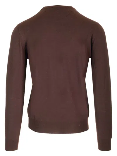 Mauro Ottaviani Crewneck Sweater In Wish Wool Knitwear Brown
