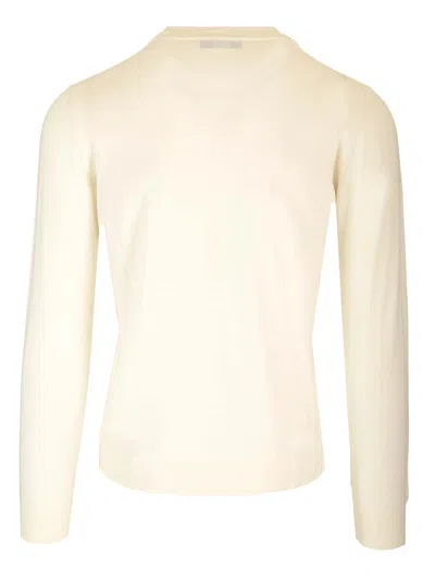 Mauro Ottaviani Crewneck Sweater In Wish Wool Knitwear White